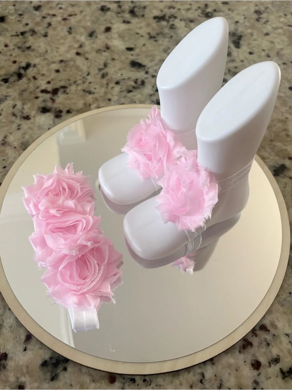 Hand Crafted Pink Floral Baby Sandals